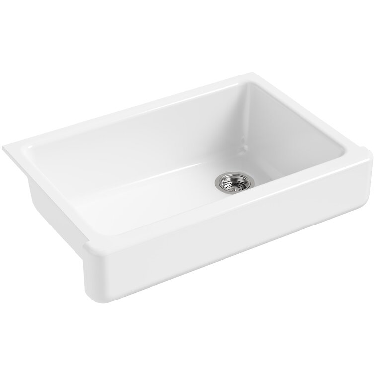 Whitehaven® Self-Trimming 32-1/2" L x 21-9/16" W x 9-5/8" Under-Mount Single-Bowl Sink with Short Apron