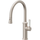 Davoli Kitchen Pull-Down Faucet with Button Sprayer - Low Arc Spout