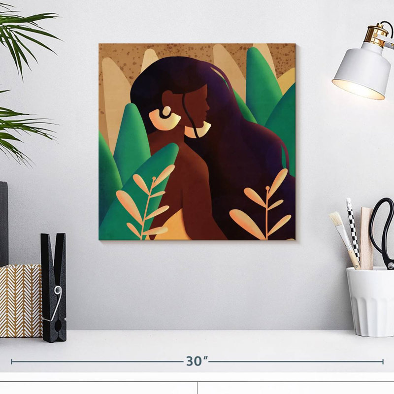 Tropical Female Portrait, 16" H x 16" W