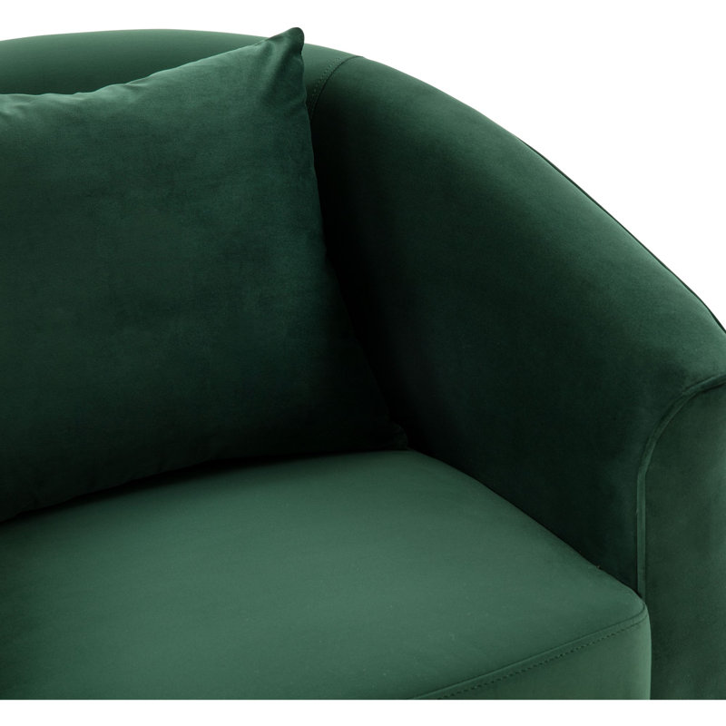 Kataleya Velvet Swivel Barrel Chair, Green Velvet
