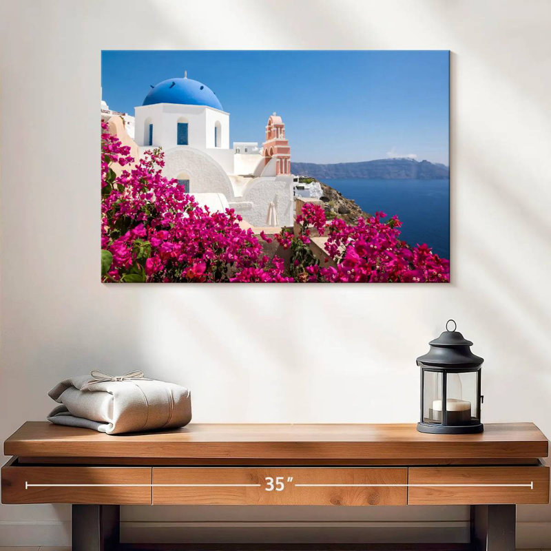 Ravi Santorini, architecture cycladique, H 16 po x l 24 po