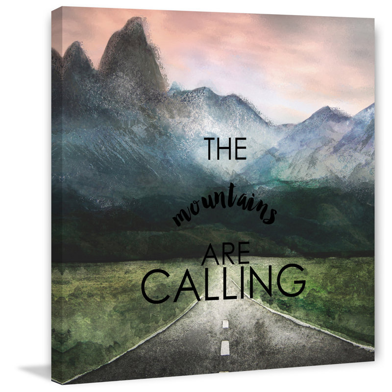 «The Mountains Are Calling III» par Marmont Hill - reproduction d'art graphique sur toile, H 18 po x l 18 po x P 1,5 po