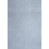 Cable Geometric Handwoven Blue Indoor / Outdoor Use Area Rug