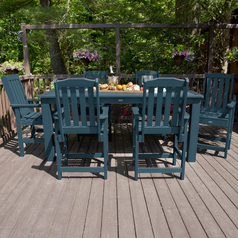 Ensemble repas pour 6 personnes Kile, Bleu Nantucket, L 84 po x l 42 po x H 36 po