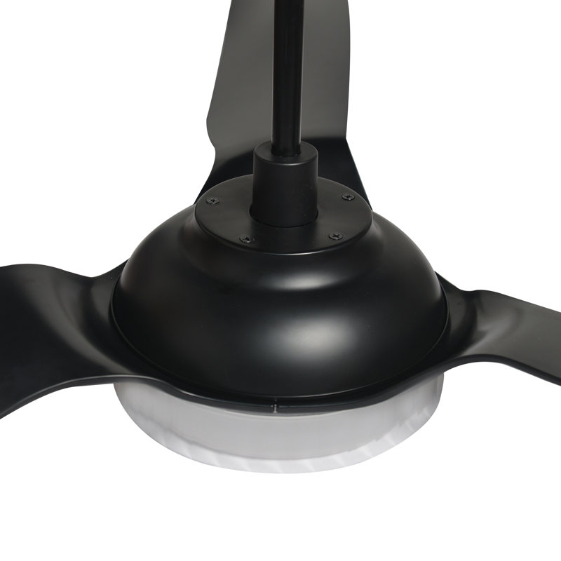 60"  3 - Blade LED Smart Ceiling Fan with Remote Control and Light Kit Included, Black