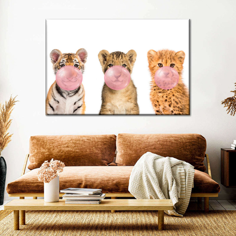 Wild Cubs Bubble Gum sur toile, H 16 po x l 24 po x P 1,25 po