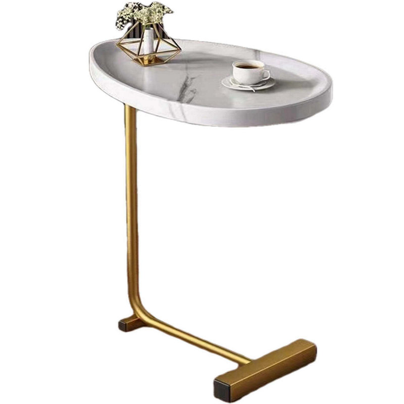 Amadas 17.72'' Console Sofa Side Table, White, Gold