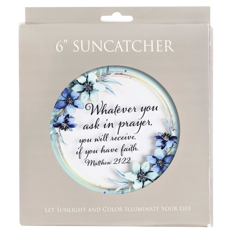 Suncatcher, motif floral bleu, quoi que vous demandiez