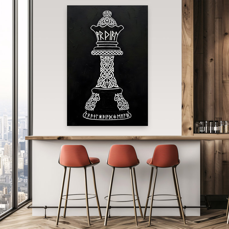 Runic Celtic Queen Gothic Abstract Contemporary Architecture Wall Art Print 1 Piece Wrapped Canvas Wall Art