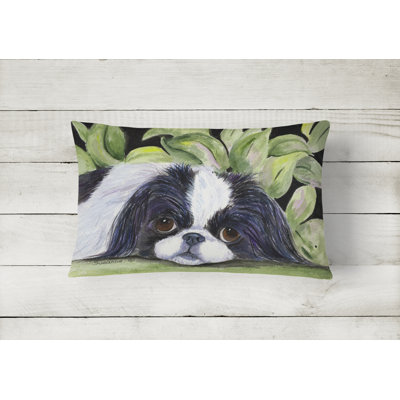 Japanese Chin Outdoor Throw Pillow