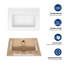 Plateau de meuble-lavabo simple 28 po x 19 po avec 1 trou de robinet et trop-plein (lavabo seulement)