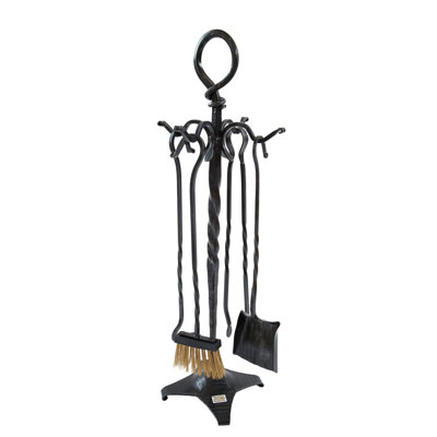 Tiberius Iron Fireplace Tool Set Tool Stand