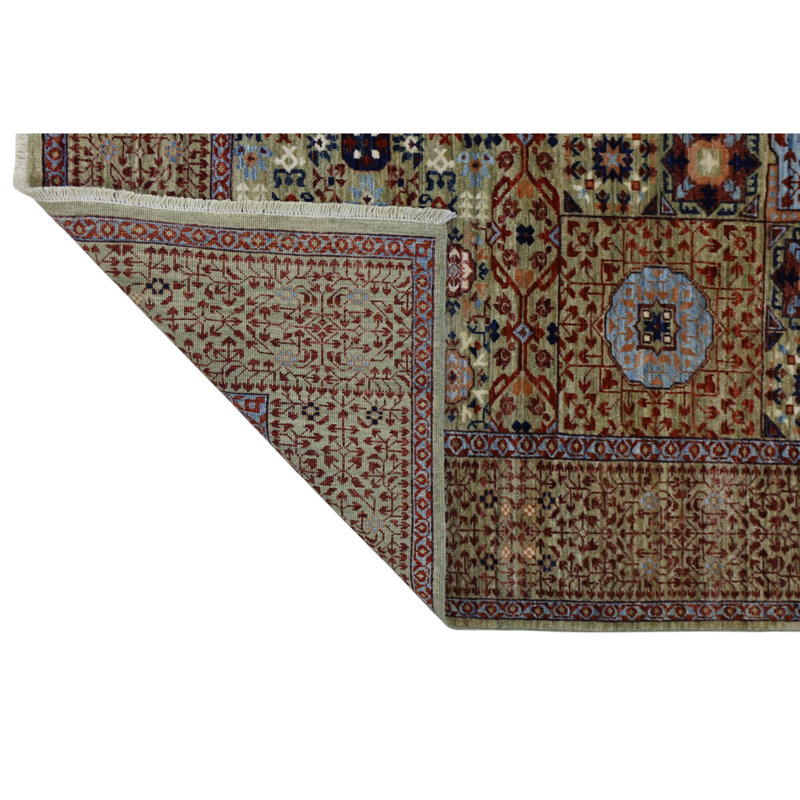 Hand Knotted Wool Area Rug in Beige, Rectangle 6'1" x 8'11"