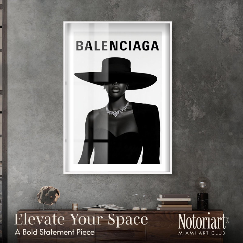 Designer Shadowbox Print Fashion Art Prints by Notoriart, White Frame, 37 x 55, 55" H x 37" W, White