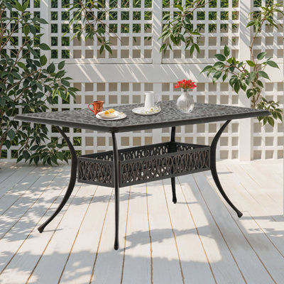 59'' Bronze Aluminum Outdoor Dining Table