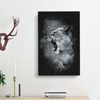 Fierce Lioness - Wrapped Canvas