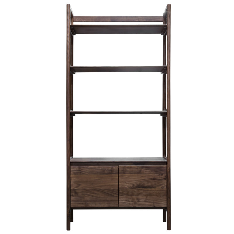 Joe 172.5cm H x 80cm W Solid Wood Etagere Bookcase, Walnut