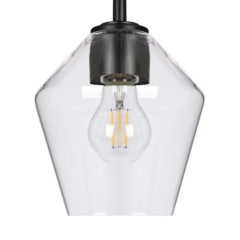 3 - Light Modern Black Dimmable Bathroom Vanity Light  Clear Glass