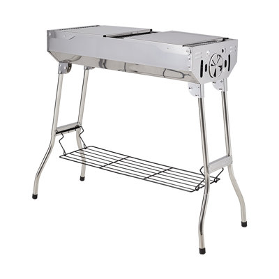 Breeins 120 cm W Portable Grills Grill / Smoker Combo Charcoal Grill Gas & Charcoal Combo Grill