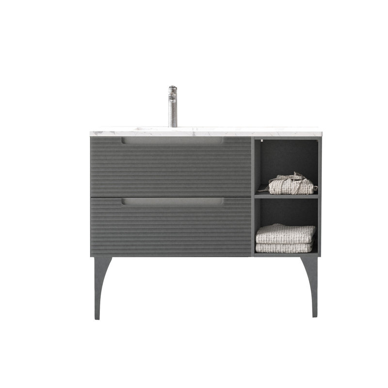 Ensemble de meuble-lavabo simple 46 po Arleni, Frêne