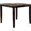 Table de cuisine et de salle à manger de style contemporain avec plateau en faux marbre et placage carré brun foncé