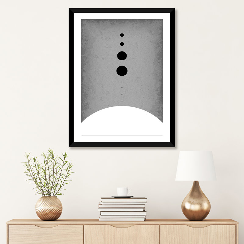 Planètes à l'échelle III - impression, Papier encadré noir, Blanc, H 32 po x l 24 po x P 1 po