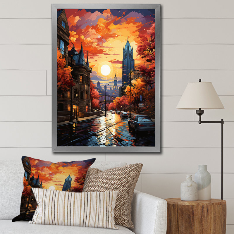 «City Pittsburgh Popart II - Cityscapes», reproduction sur toile, H 20 po x l 12 po x P 1 po, Cadre photo argenté