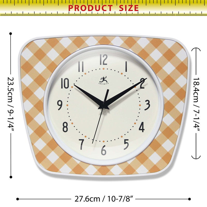 Horloge murale Nasrudeen, 9,25 po x 10,875 po, Orange