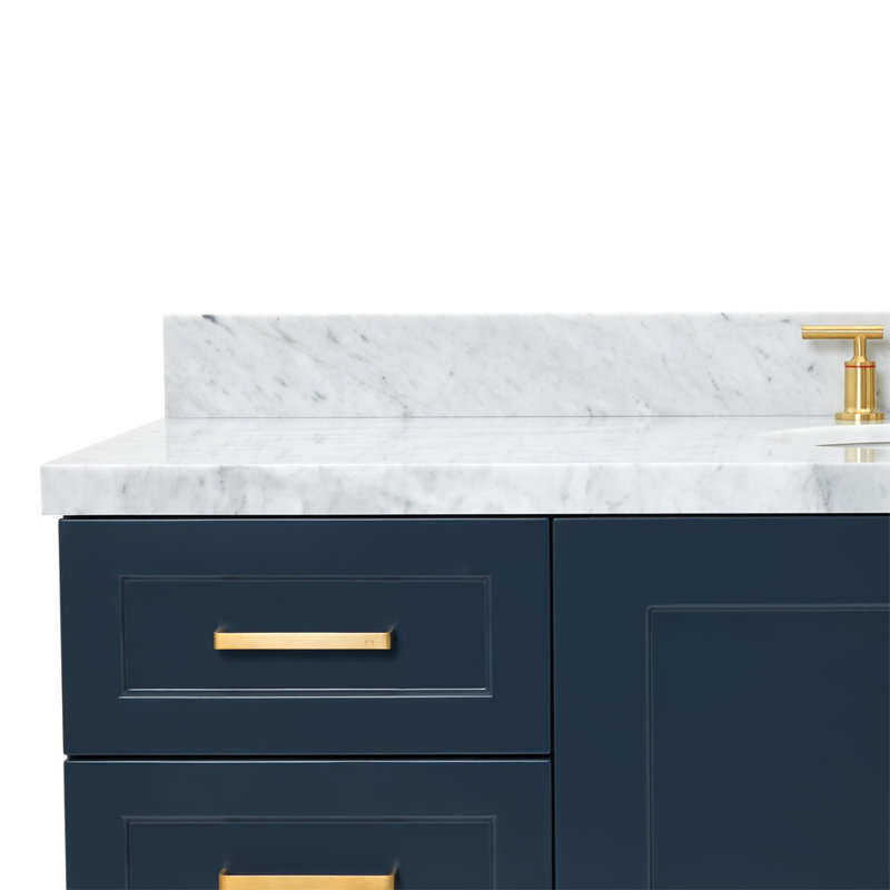 ARIEL TAYLOR 61 IN RECTANGLE SINK VANITY, Midnight Blue, Oval