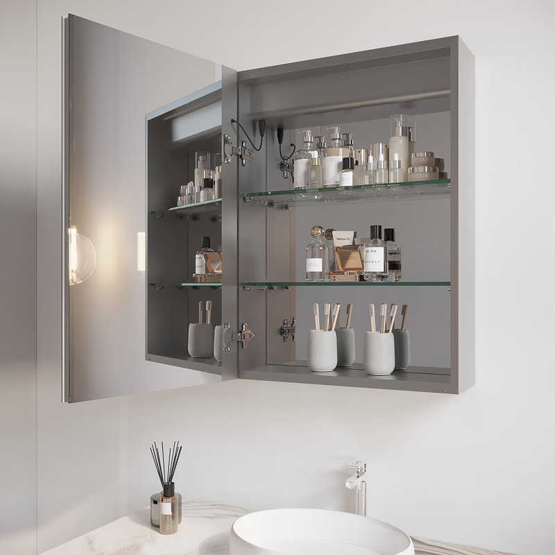 Armoire à miroir de salle de bain à DEL 26 po x 20 po - Garantie de brouillard imperméable 3000K 6000K