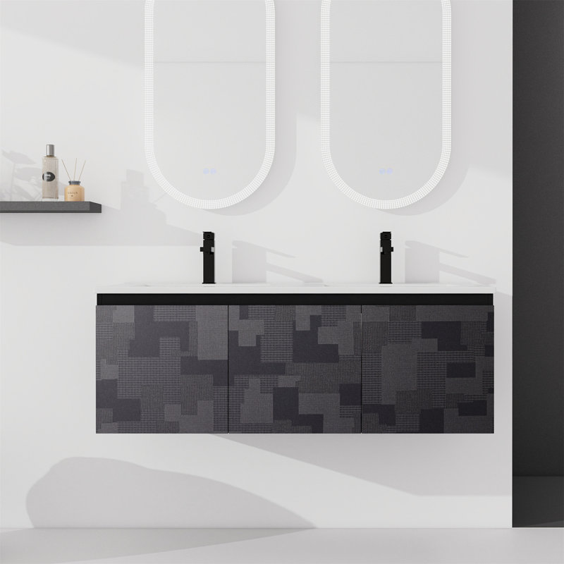 Meuble-lavabo double 47,3 po avec comptoir