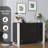 High-Gloss Sideboard, Modern Buffet Cabinet With Adjustable Shelves, Coffee Bar Cabinet For Kitchen & Living Room-1172011763