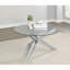 Table basse chromée en verre trempé