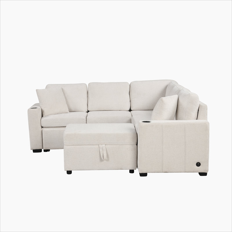 Canapé-lit modulaire convertible en L 84,7 po