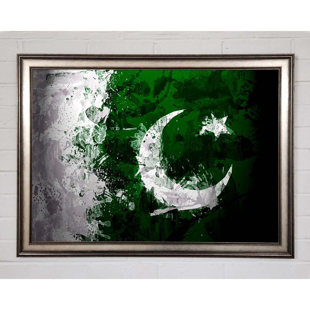 Gerahmtes Bild Pakistan Flag Grunge