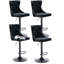 Tabourets de bar modernes et rembourrés en velours pivotant noir (ensemble de 4)-1328290079-1336574025
