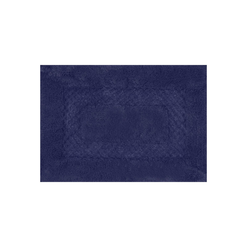 Tapis pour salle de bain Antigona, l 17 po x L 24 po, Marine