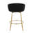 Josie 26" Fixed-Height Velvet Counter Stools with Gold Metal Legs & Round Footrest-2036919323