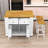 Farmhouse 3-Piece Kitchen Island Set with Drop Leaf, Spacious Storage and Built-in Charging Station-1222121922