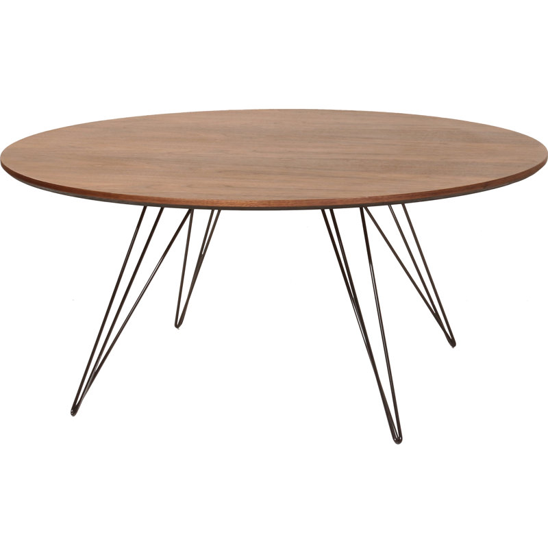 Williams Single Coffee Table, Black, 18" H x 40" L x 40" W, Walnut