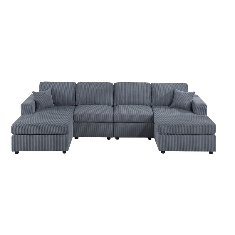 Canapé moderne avec canapé modulaire 2 pièces LAF et RAF, Dark Grey