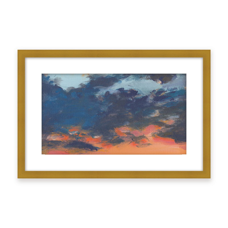 Coastal Retreat Asbury Park Sunset, 16" H x 24" W x 1.125" D, White, Framed Canvas