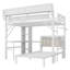 Lit double superposé au dessus d'un lit double avec bureau avec DEL-610542850