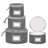 Fine China Storage - Set Of 4 Quilted Cases For Dinnerware Storage. Sizes: 12" - 10" - 8" And 7" Wide - Grey - 48 Felt Plate Separators Included