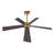 54 In 5 Plywood Blades Indoor Ceiling Fan Remote Control Noiseless Reversible DC Motor, Walnut and Gold-1209768396-1209768434