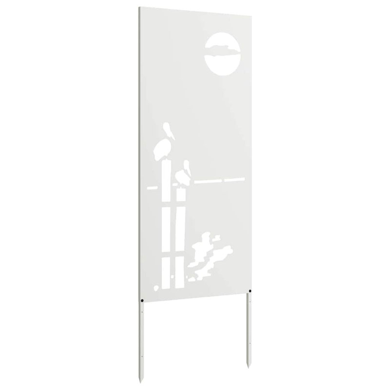 Vidaxl Garden Privacy Screen White 50 X 140 Cm Cold-Rolled Steel, White