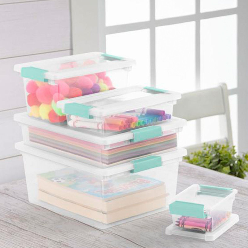 Sterilite Latching Storage Tote Box and Deep Clip Box