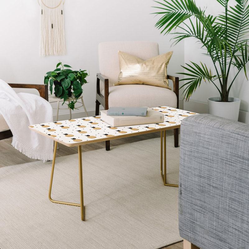 Pineapples Coffee Table, Gold
