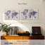 «Old World Map», impression murale sur toile mauve et grise-301758559