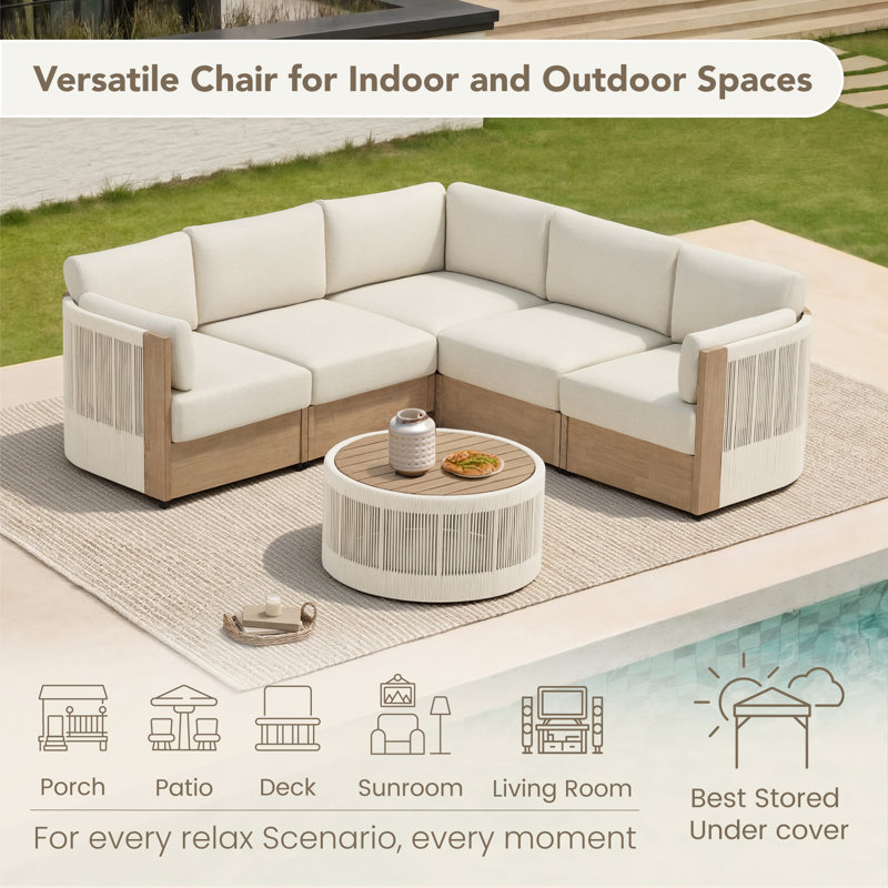 5-Piece Outdoor Modular Sectional Sofa